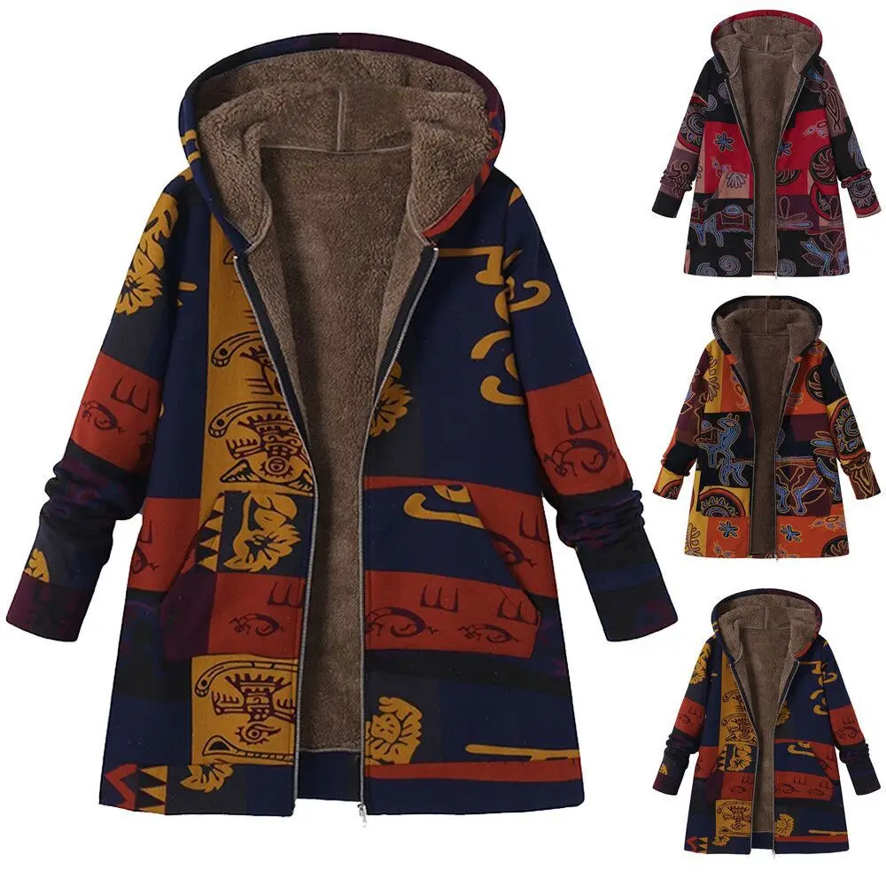 Damen Wintermantel Parka mit Kapuze gepolsterte Jacke Plüsch Top Retro Wärme kostenloser Versand Großhandel plus Größe Jacke koreanische Mode