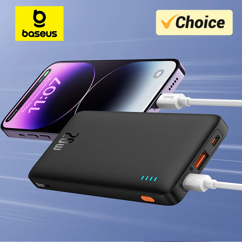 Baseus Airpow 20W Power Bank 10000mAh Fast Charge Powerbank for iPhone 15/14/13/12 Xiaomi batterie externe