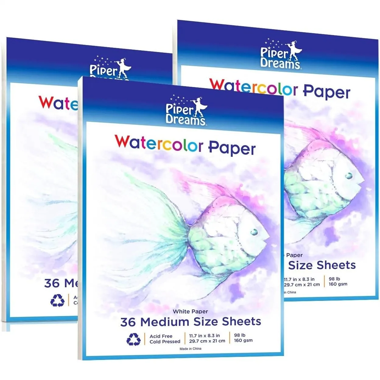

108 Sheets Watercolor Paper 11.7x8.3 in, Bulk Loose Art Paper for Watercolor, Drawing, Crafts, Sketching & Finger Painting, Kids
