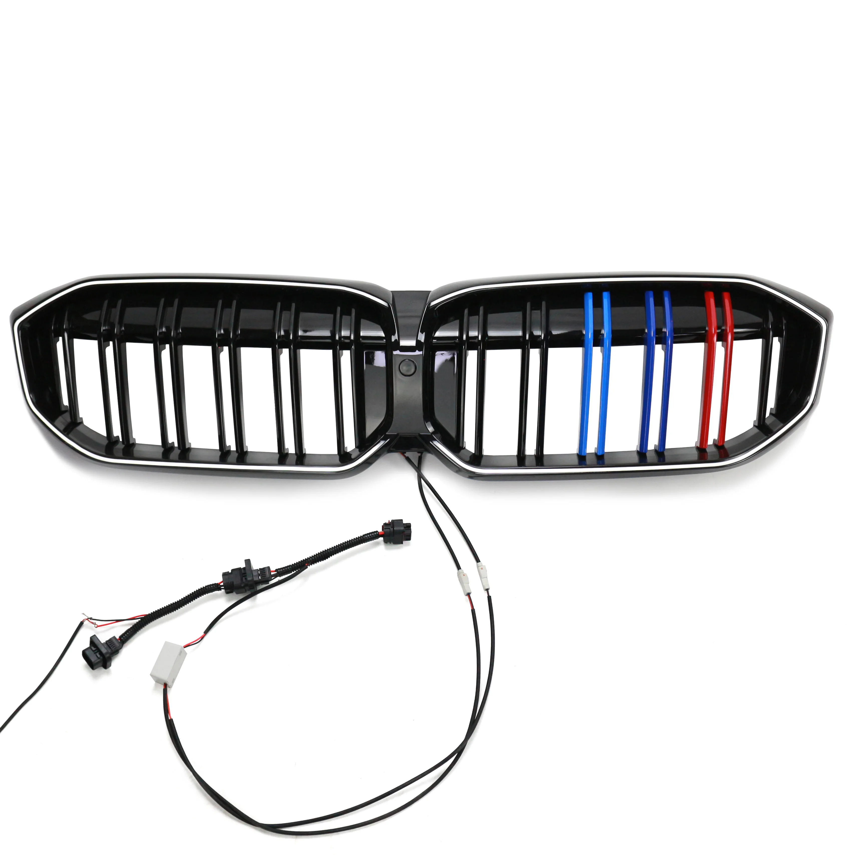 New 2024 Double Line Three-Color Front LED Grille For BMW 3 Series G20 G28 M Color Car Bumper Grill