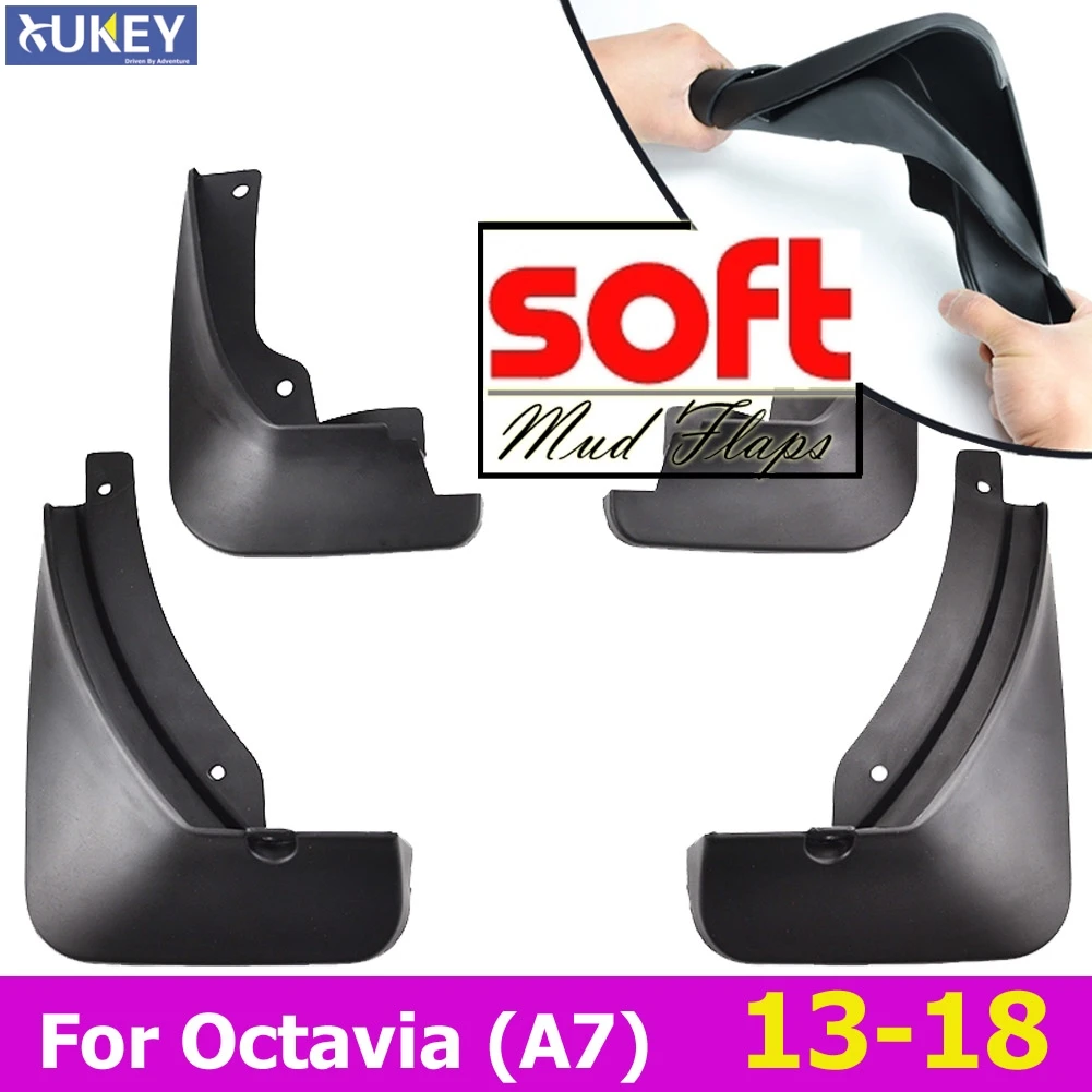 Set Molded Car Mud Flaps For Skoda Octavia A7 5E 2013-2018 Mudflaps Splash Guards Mud Flap Mudguards Fender Front Rear Styling