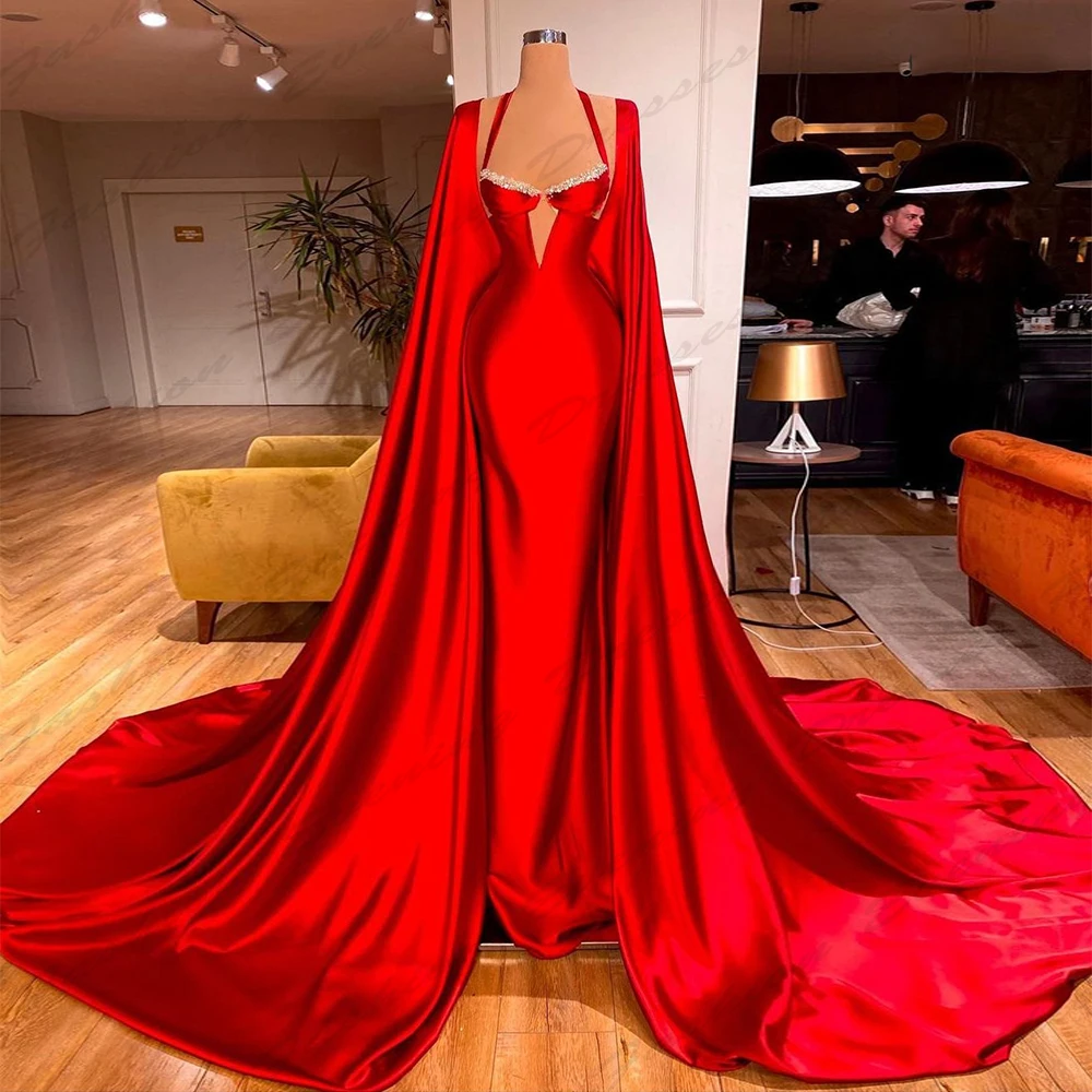 Luxury Exquisite Beading Evening Dresses Beautiful Fascinating Simple Slimming Satin Sexy Fashion Mopping Prom Gowns New 2024