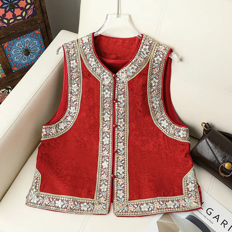 

New 2026 Chinese Sle Sequin Ladies Vest National Sle Outerwear oulder Pad Spring Faion Slimming Jaet Commute Sle