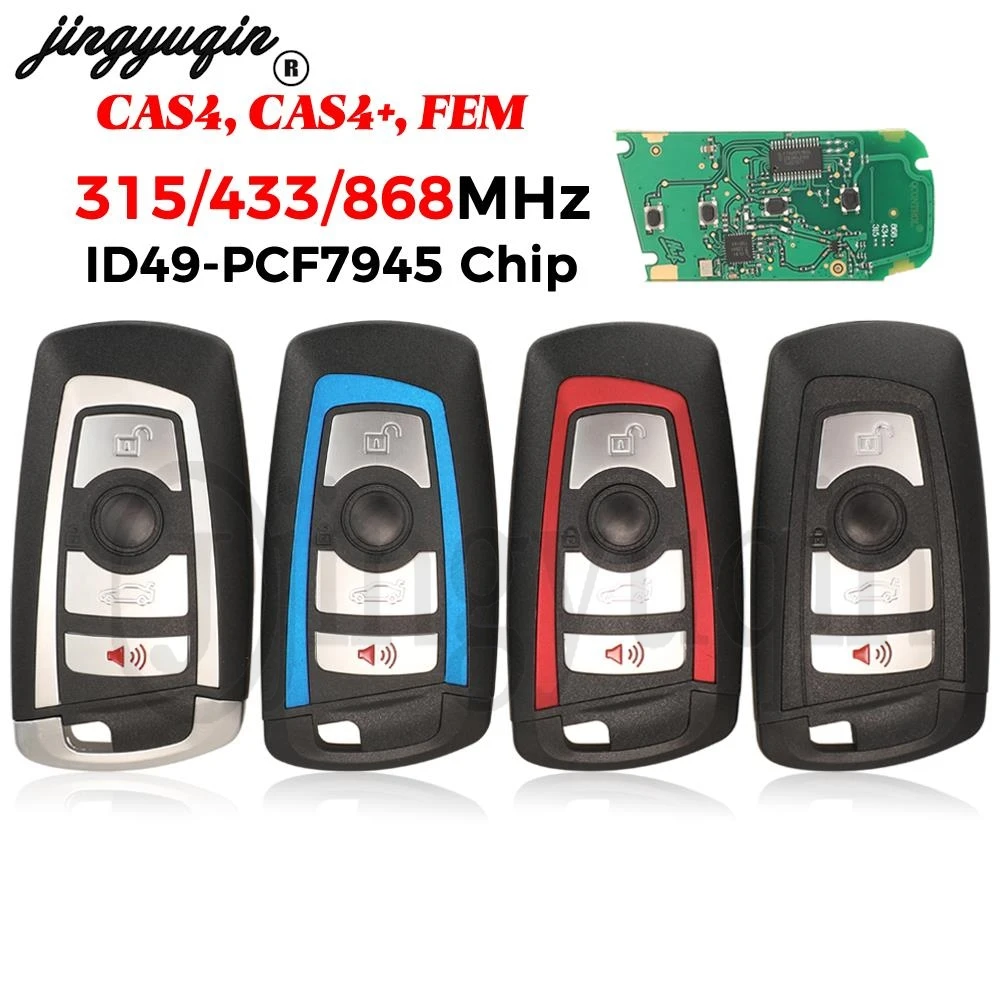 

jingyuqin 315MHz/433MHz/868MHz Remote Key ID49 Chip For BMW 3 5 7 Series X5 X6 F20 F22 F30 CAS4 CAS4+ FEMF-Series CAS4 CAS4+ FEM