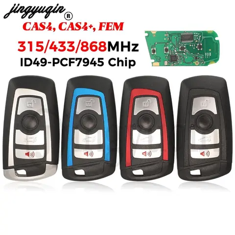 Jingyuqin 원격 키 ID49 칩, BMW 3 5 7 시리즈 X5 X6 F20 F22 F30 CAS4 CAS4 + FEMF 시리즈 FEM용, 315MHz, 433MHz, 868MHz Jingyuqin 원격 키 ID49 칩, BMW 3 5 7 시리즈 X5 X6 F20 F22 F30 CAS4 CAS4 + FEMF 시리즈 FEM용, 315MHz, 433MHz, 868MHz