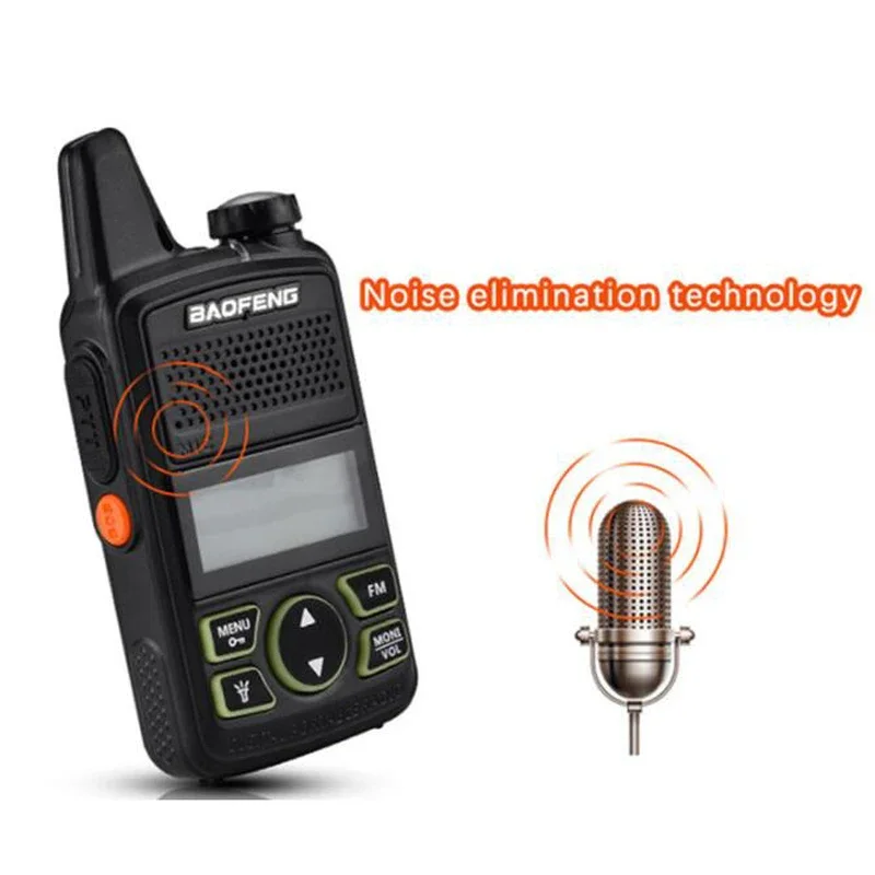 BAOFENG BF-T1 Mini anak-anak, 1/2 buah Walkie Talkie UHF 400-470MHz Radio Transceiver CB Ham Radio stasiun amatir BFT1