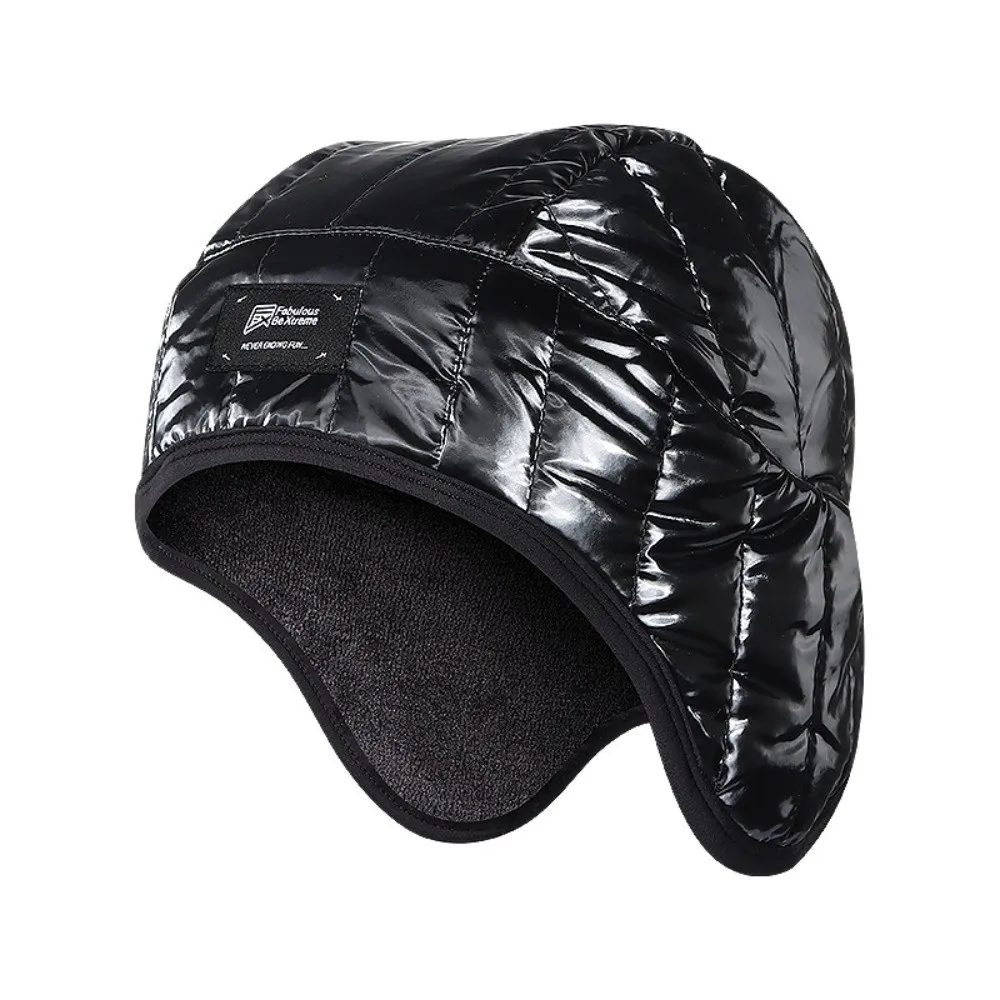 Fleece Lined Winter Ear Flap Hat Windproof Water Repellent Fleece Lined Hat Heat Retaining Double Layer Cold Weather Hat