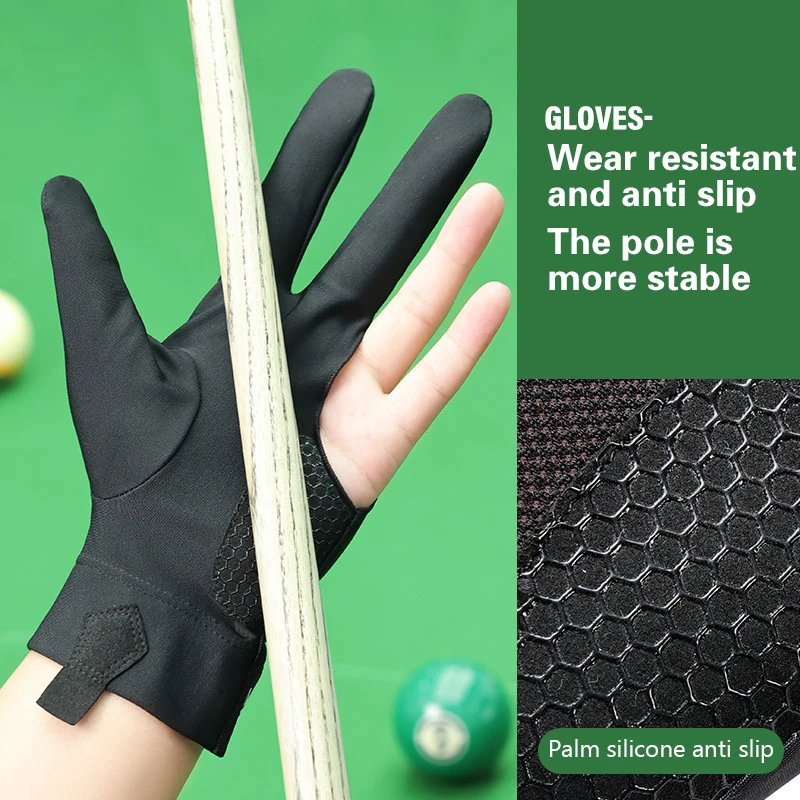 Snooker Three Finger Gloves Left And Right Hand Billiard Half Finger Gloves Snooker Pool