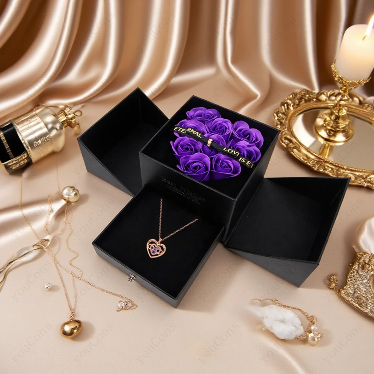 القلب عقد من حجر الياقوت قلادة مع صندوق القوس الوردي 2025 مجموعة مجوهرات جديدة لصديقة أمي عيد الميلاد عيد الحب هدية للذكرى السنوية