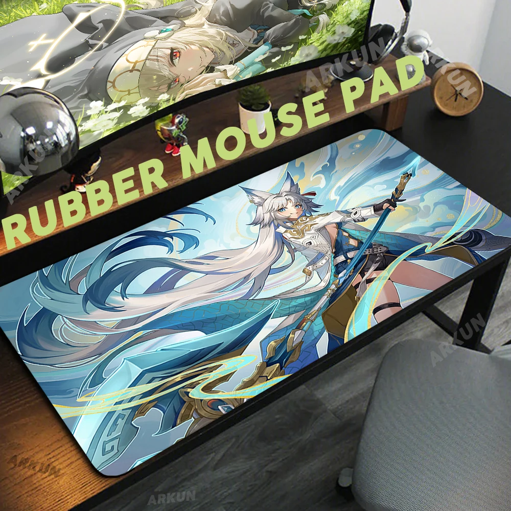 

XXL Fashion Hot Cool Honkai Star Rail Gaming Kawaii Cute Pretty FeiXiao Mouse Pad Large Keyboard Table Anime 900X400 Mouse Mat