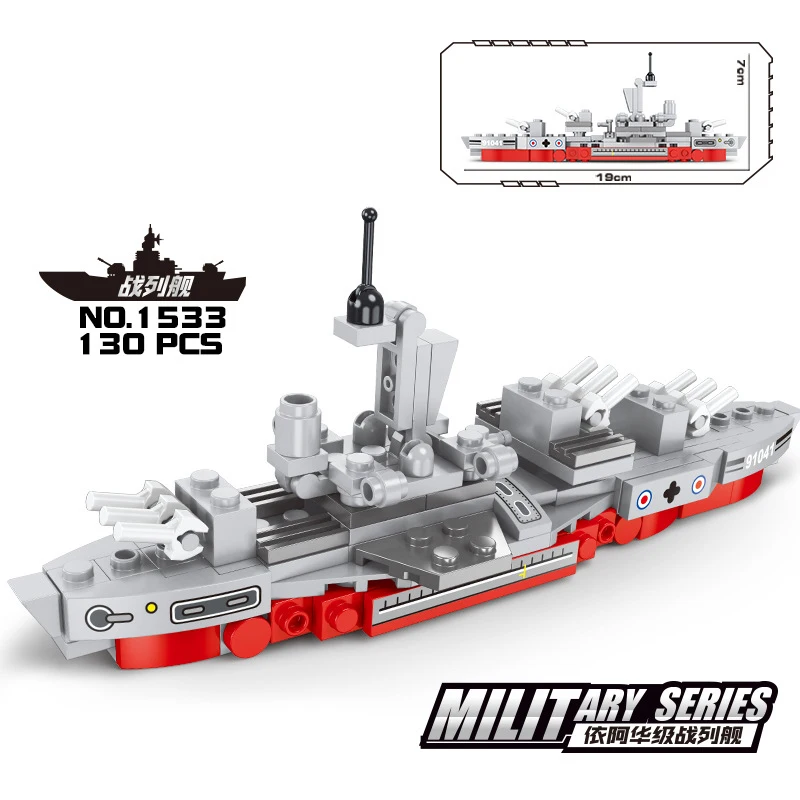 2024 Moderne Militaire Gevechtsvliegtuig Slagschip Torpedobootjager Boot Diy Vliegtuig Mini Model Assembleren Bouwstenen Kids Speelgoed