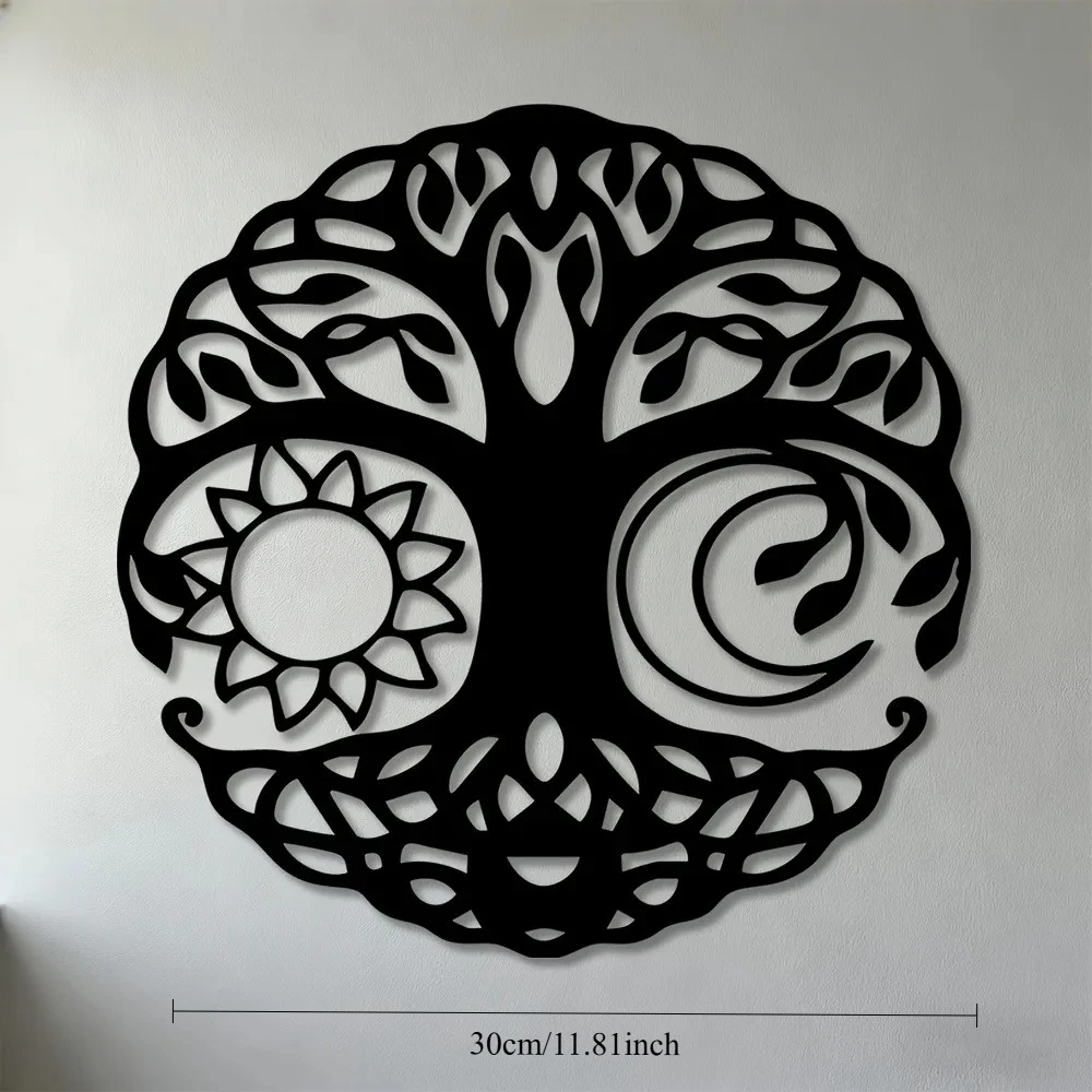 CIFBUY Metal Wall Art Celtic Tree Iron Sculpture Sun Moon Phase Knot Living Room Bedroom Office Garden Hanging Decor Gift