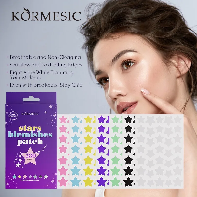 280 قطعة/740 قطعة/2800 قطعة لطيف ستار ملون حب الشباب إزالة ملصقات الرجال النساء غير مرئية الوجه بقعة بثرة التصحيح الجمال أداة العناية بالبشرة #5