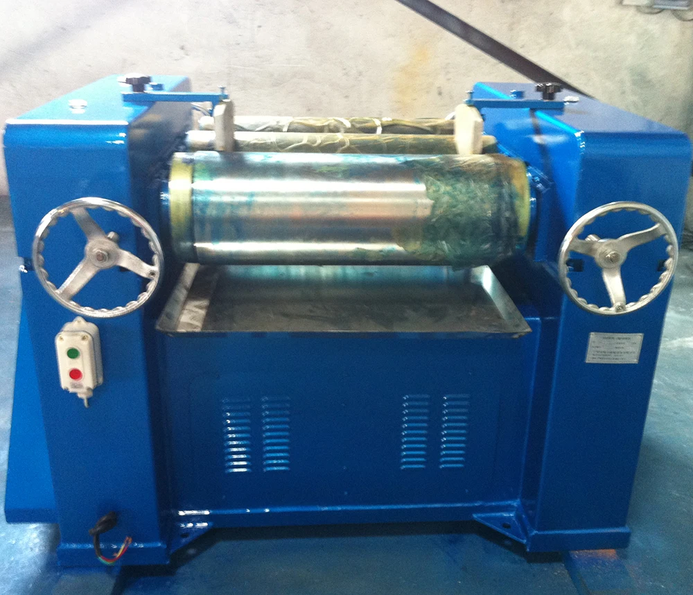 Automatic Triple Roll Mill Grinding Equipment/Three-Roller Grinder with Motor and Gear for Food Processing