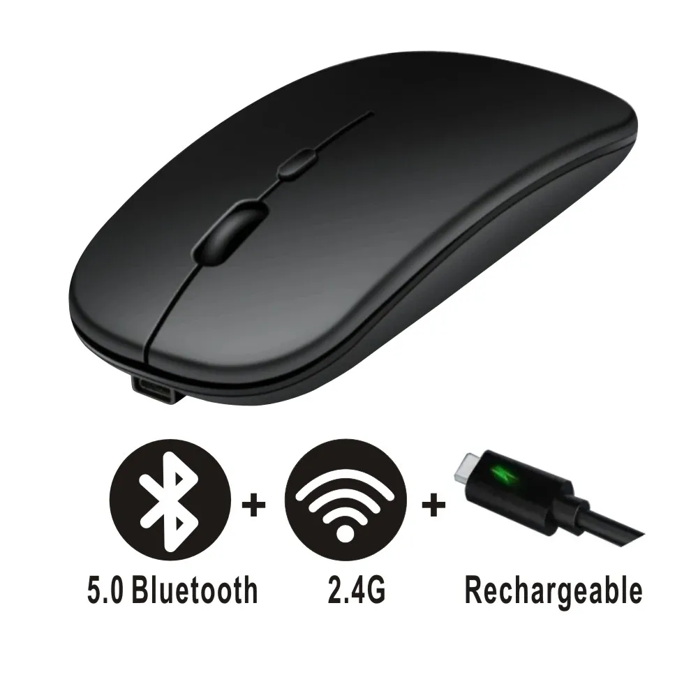 Rechargeable Bluetooth Mouse Wireless Type 2.4G USB for Computer Laptop PC Macbook Gaming Mouse Gamer 2.4GHz laptop accessories