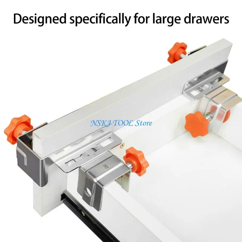 L8RC Two Pack Stainlesses Steel Cabinets Drawer Stabilizers Portable Side Mount Clip Universals Hardware for Projects