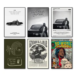 Hip Hop Rapper Kendrick Lamar GNX New Music Album Anime Poster Canvas Painting Wall Art Pictures Home Decor Fans Gift