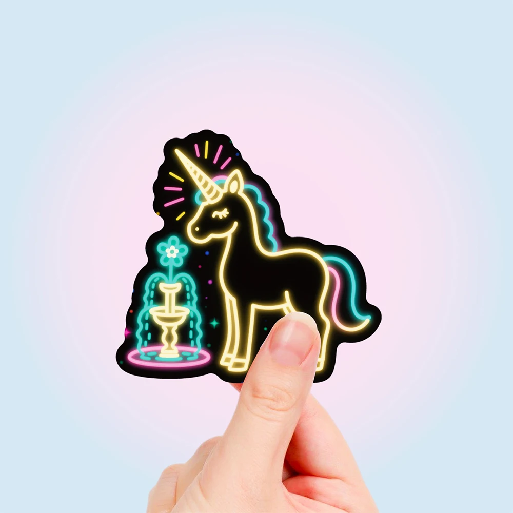 

10/30/56pcs Cute Cartoon Neon Unicorn Stickers Funny Graffiti Decals DIY Notebook Suitcase Phone Waterproof Sticker for Kids Toy