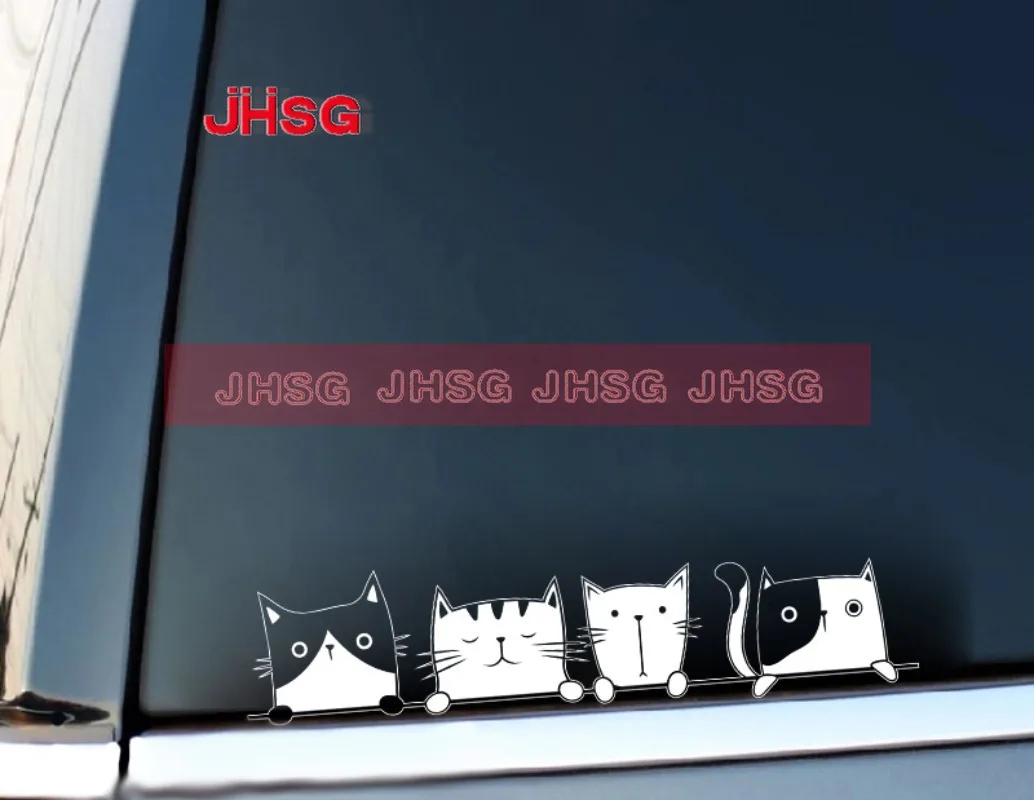 Peeping Cat Car Window Bumper Decoration Sticker Halloween Cat Sticker Fur Cat Laptop Sticker Apple MacBook Decoration Sticker