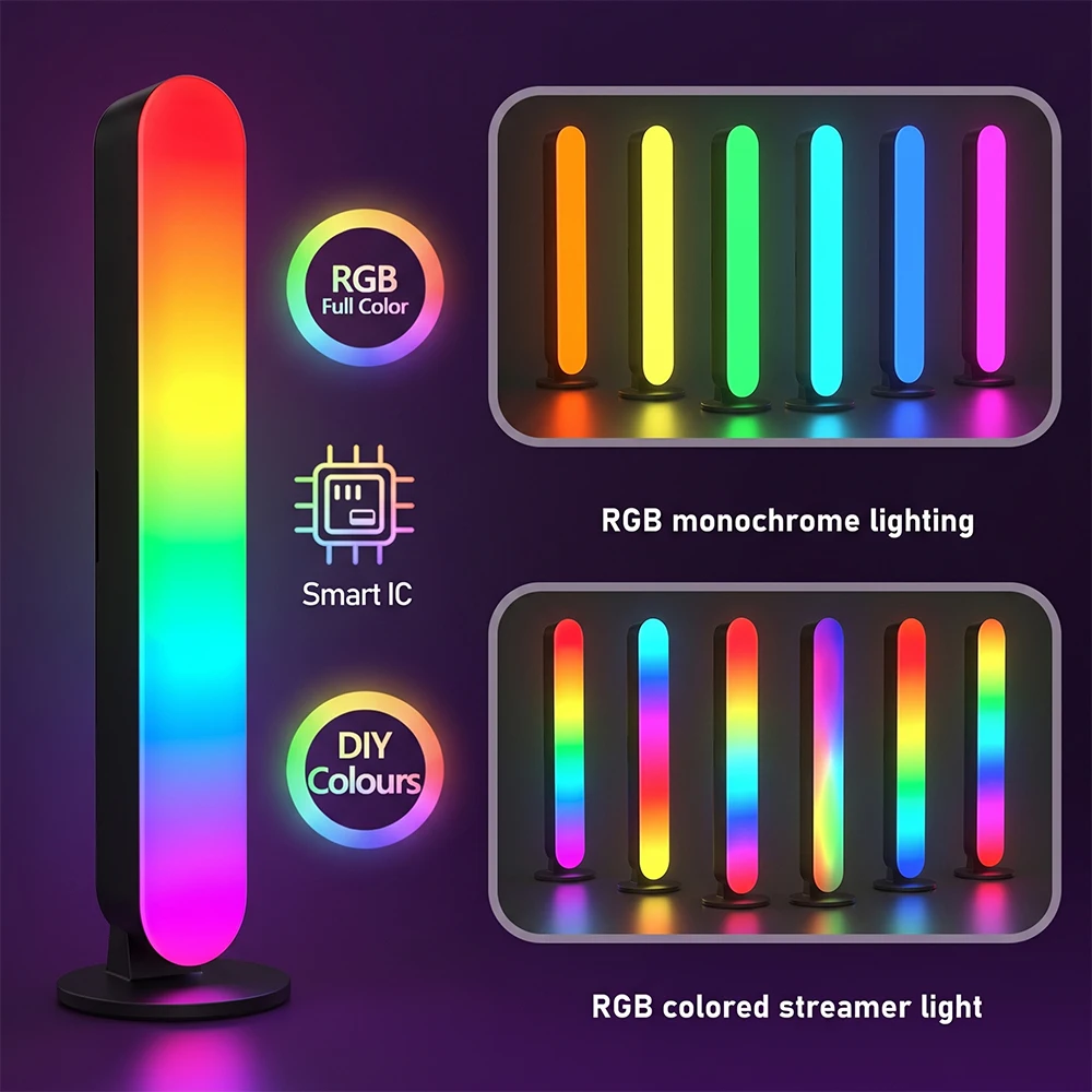 Smart RGBIC LED Light Bar,16 Million Colors Changing TV Light with Remote &APP Control,Ambient Lighting for Game