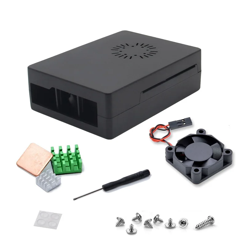 Raspberry PI 3 B+ 3B Development Board Housing Case Case With Fan Heat Sink ABS Injection Plastic Set Protective Case