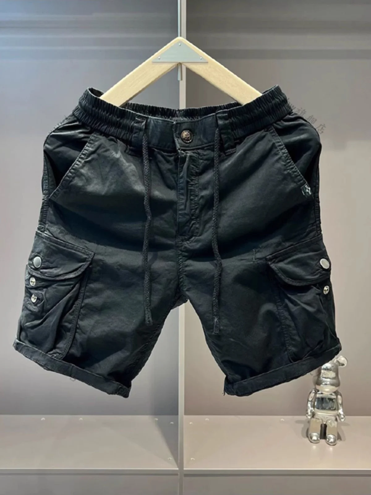 Plones Cortos de Trabajo Estilo Japonés Retro para Hombre, Verano 2024, Nuevos, de Aodón Puro, Elásticos, Hoados, Cas...