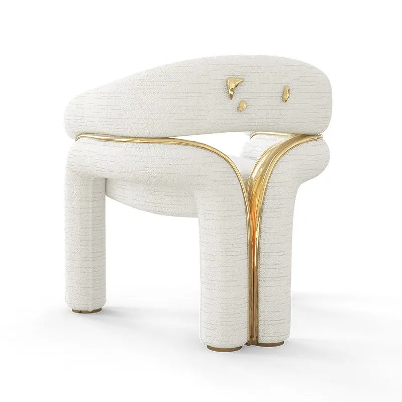 

Portuguese light luxury dining chair designer high-end villa home leisure chair modern hotel creative single chair