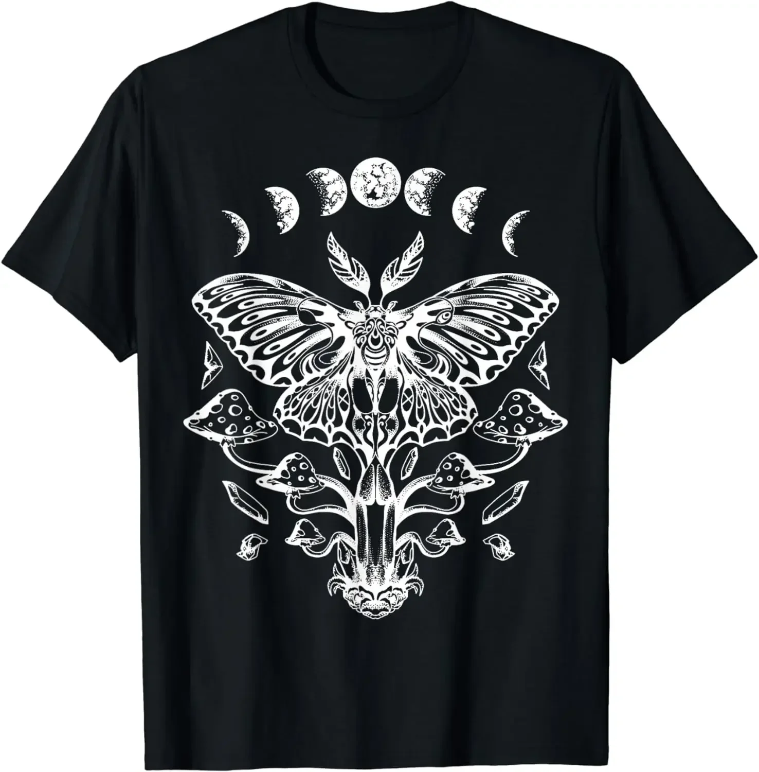 moth moon phases tarot T-Shirt Oversized Streetwear Couples Tees