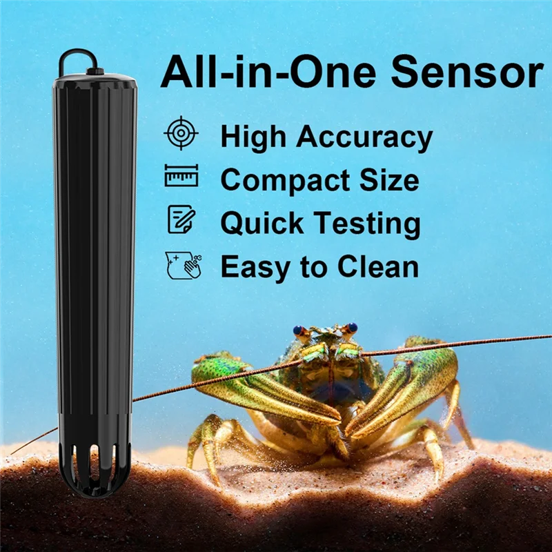 My Home 7 في 1 شاشة ذكية تعمل بالواي فاي عبر الإنترنت درجة حرارة الملح ORP الكلور Ph Tds Ec متر لحوض السمك والأسماك الاستوائية