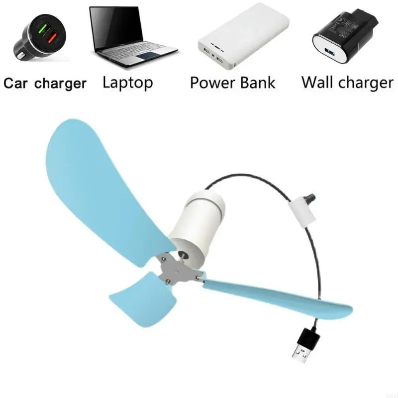 

X6HA USB Ceiling Fan with Speed Control Switch Hanging Fan for Home Outdoor Dormitory