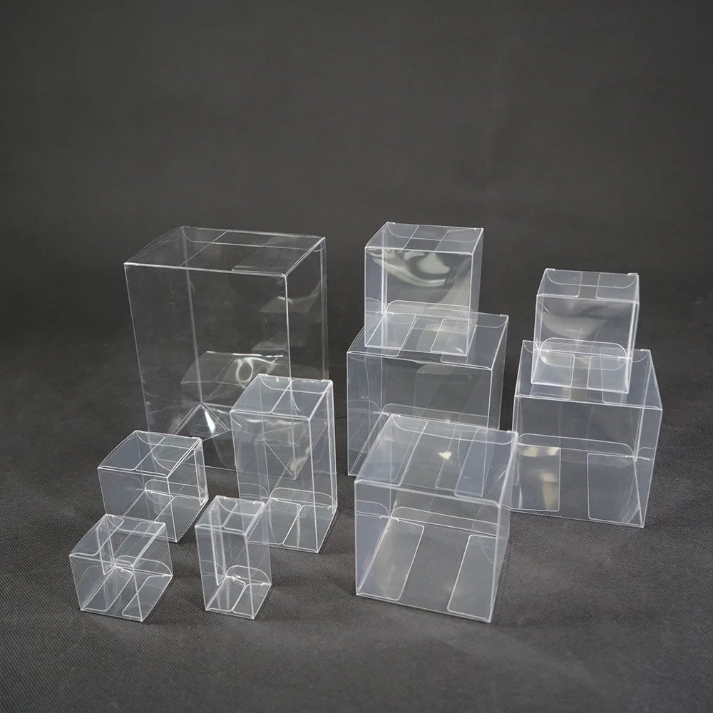 20pcs Transparent Packaging Box Small Square Plastic Gift Boxes Birthday Wedding Favor Holder Chocolate Sweet Candy Bags