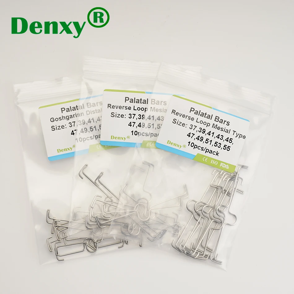 Denxy High Quality Dental Orthodontic Palatal Arch Bar on the molar band with lingual sheath Palatal Bars transpalatal Arch Bars