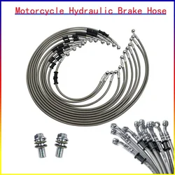 Embrague hidráulico de manguera de freno hidráulico M10 28 de longitud 300 mm-2200 mm ° Tubo de manguera de freno trenzado Banjo para motocicleta Universal