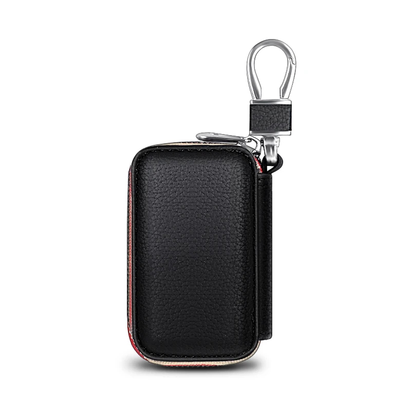 Leather Auto Key Case Car Key Storage Zipper Bag Keychain Protector Cover Accessories For Ford Focus Fiesta Mondeo Fusion Shelby