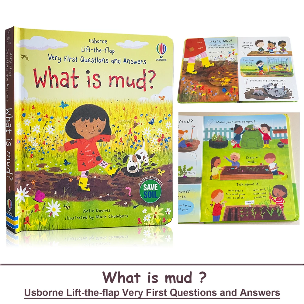 

Usborne Lift The Flap Очень первые вопросы и ответы Что грязе 3D-книжки с картинками на английском языке для детей, чтение перед сном ребенка