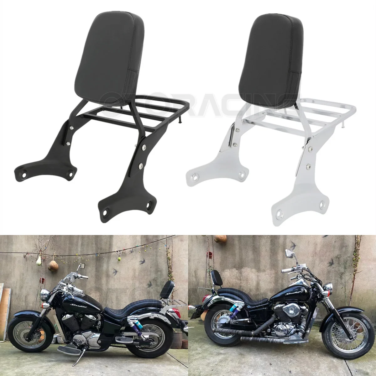 

Motorcycle Rear Passenger Backrest Sissy Bar For Honda Shadow 400 750 VT400 VT750 1998 1999 2000 2001 2002 2003