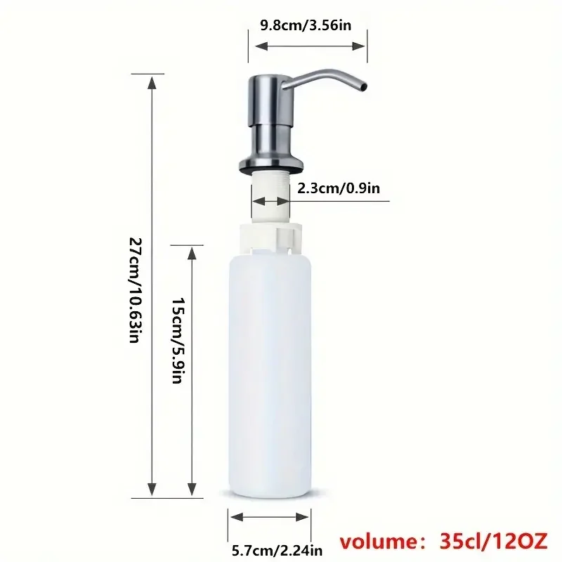 Stainless Steel Sink Soap Dispenser Kitchen Bathroom Liquid Soap Dispenser Faucet Sink Lotion Pump Storage Holder Bottle