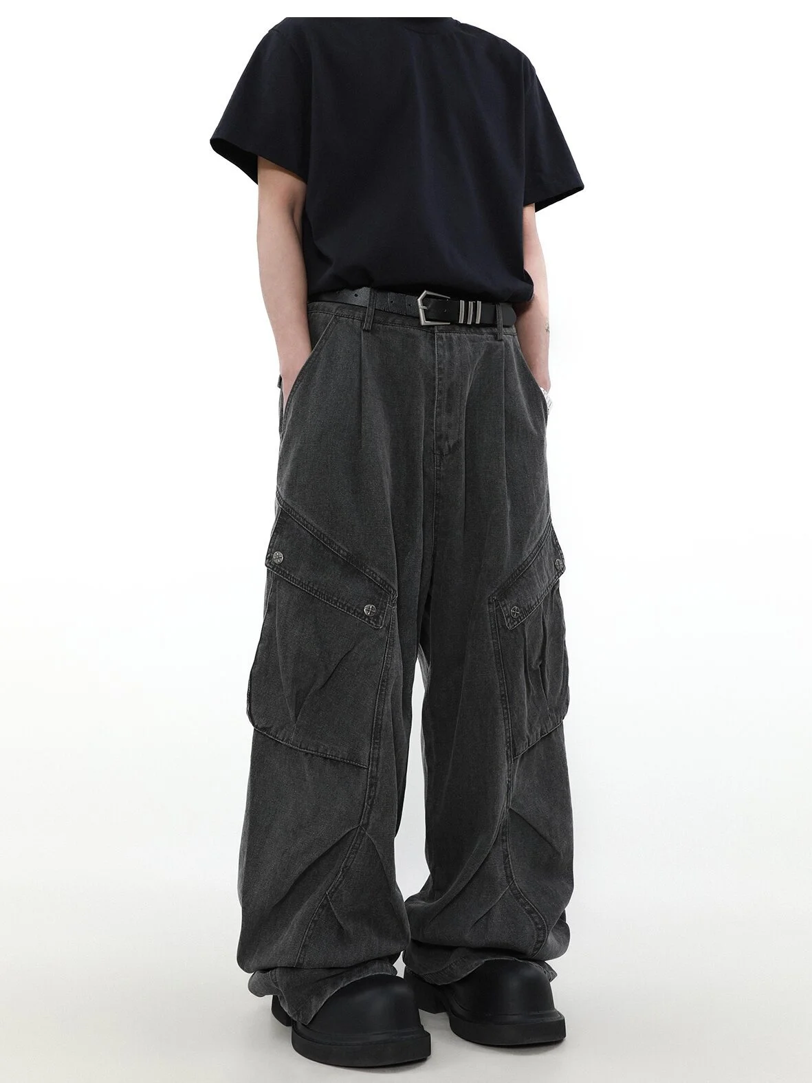 ملابس العمل الأمريكية الرجعية مستقيم الساق الجينز الرجال شارع العليا فضفاض زوجين كبير كيت السراويل عارضة فضفاضة تناسب الكلاسيكية الأزرق