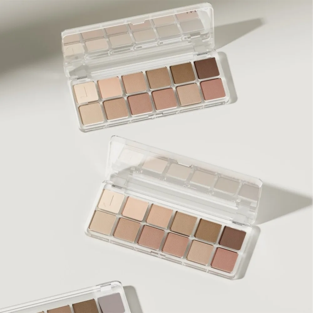 Cool Atmosphere 12 Colors Cool Eyeshadow Full Matte Earth Color Eye Shadow Lasting Low Saturation Makeup Palette Women