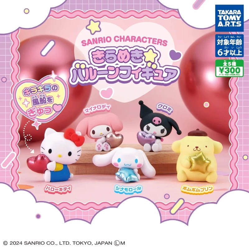 Bandai Genuine Sanrio Good Friend Cute Doll Cinnamoroll Mymelody Kt Pom Pom Purin Hangyodon Hands Anime Figure Model Desktop