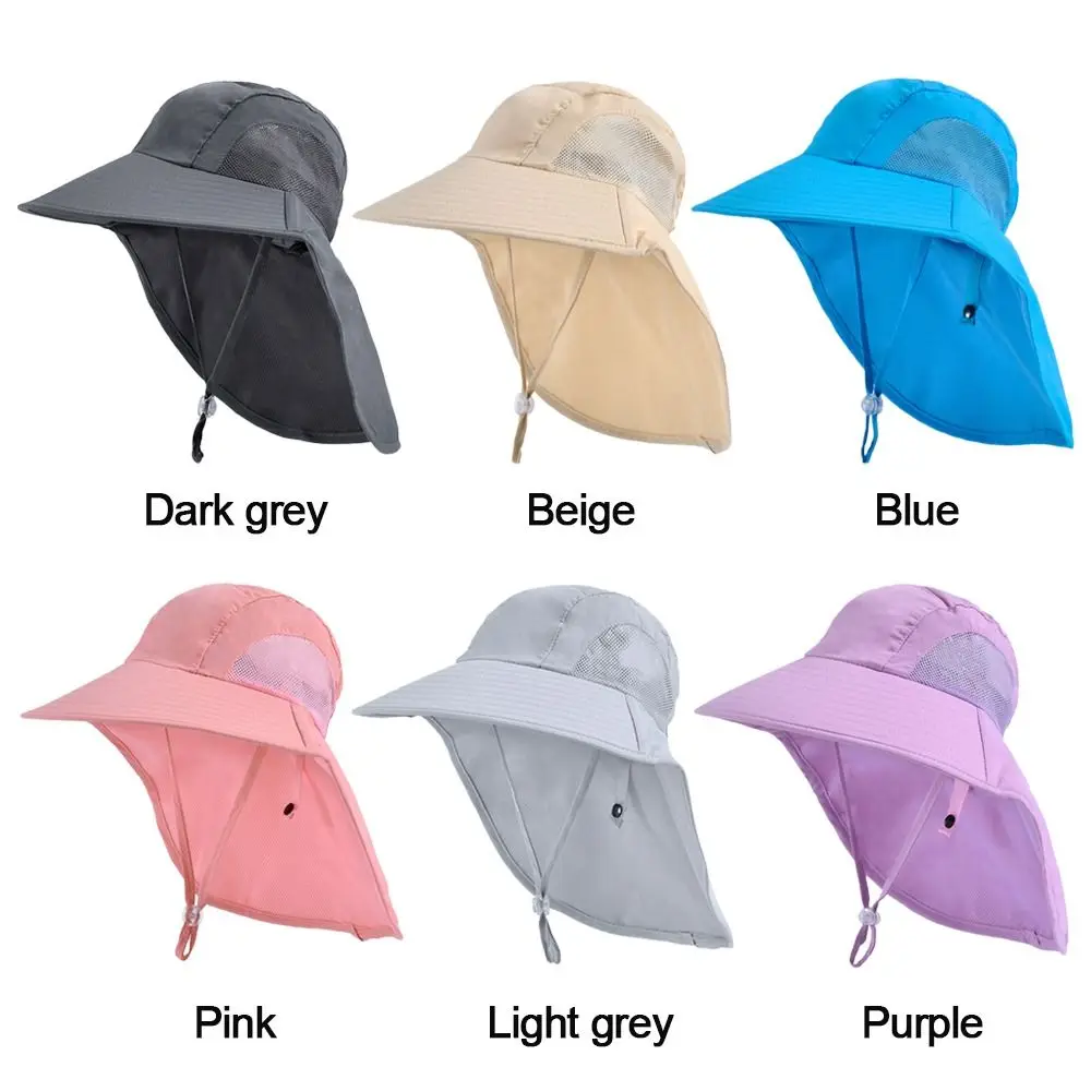 Outdoor Beach Cap Adjustable Sun Hat Wide Brim Cap UV Protection Children Bucket Hats