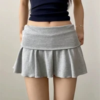 Waist-Flipping  Ruched Skirts Prevent Exposure Golf Sports Women Short Dress High Elasticity Athletic Short High Waist Skirt