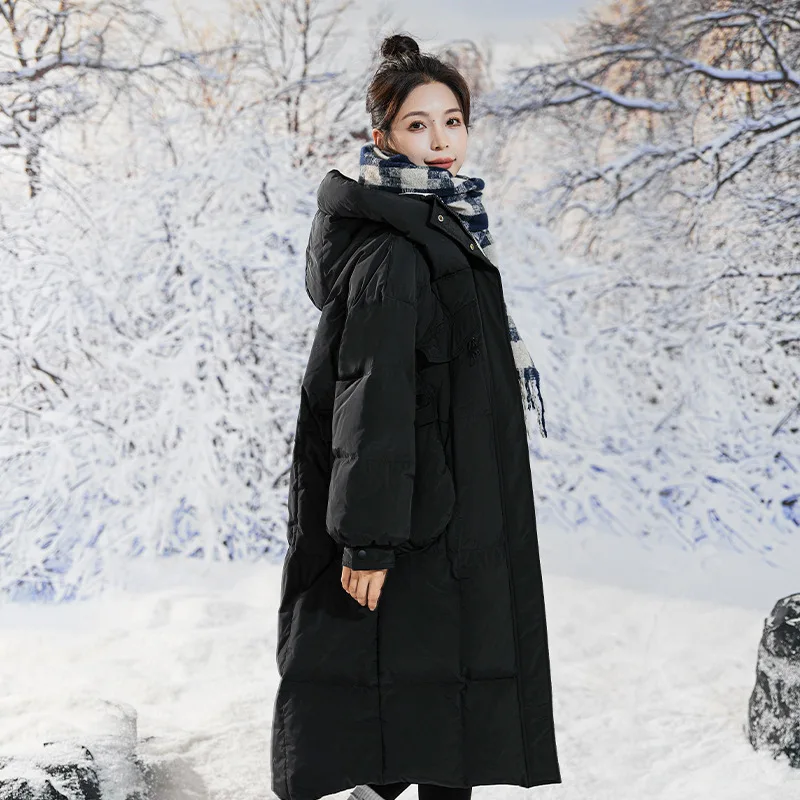 

Women 2025 Korean Style Plus Size Maternity Down Cotton Jacket Oversized Thick Warm Winter Parka