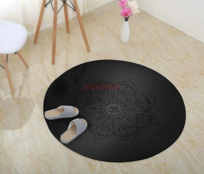 Circular yoga mat rubber small size portable meditation inverted plate support pad