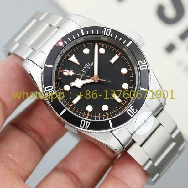 Luxury New Automatic Movement Watch for Men Mechanical Watches Stainless Steel Black Blue Ceramic Bezel Bay