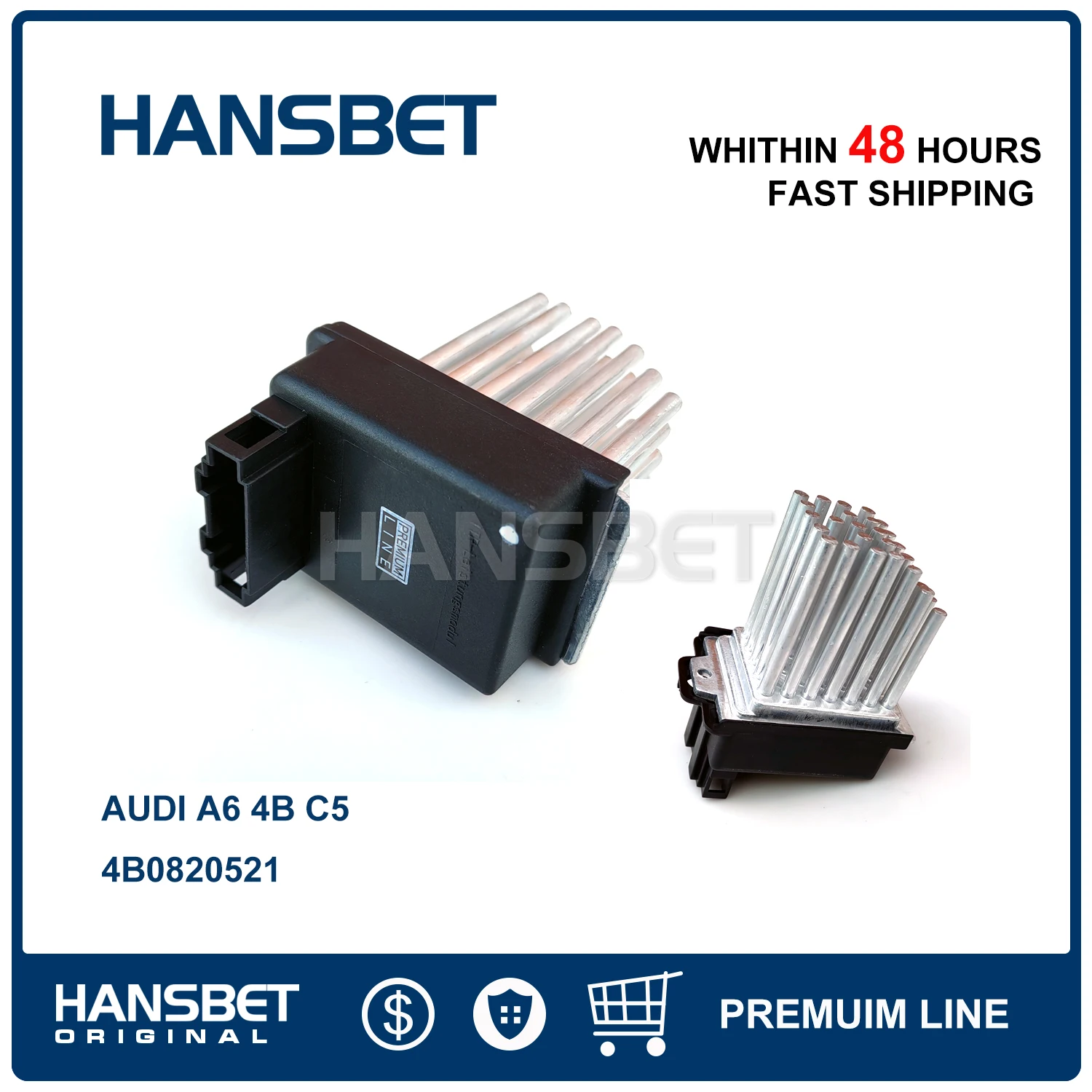 Blower Motor Regulator Resistor 4B0820521 For AUDI A6 Allroad Quattro S6 4B C5 97-2005 HANSBET