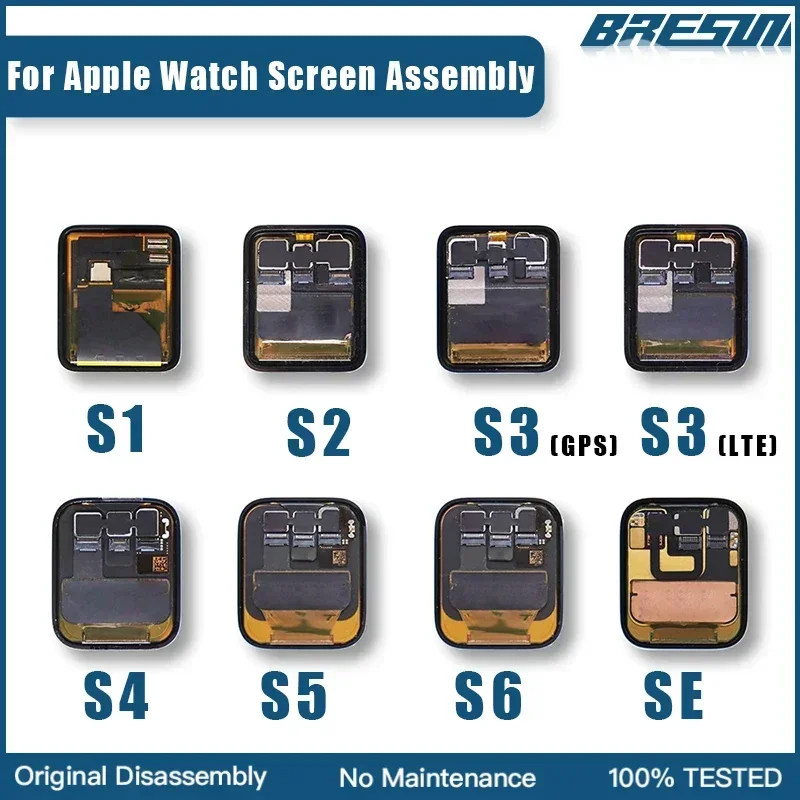 AMOLED LCD Touch Screen para Apple Watch, Display Digitalizador Assembly, Substituir para iWatch S3 Display, GPS, LTE, 42mm, 38mm, 1, 2, 3, 4, 5, 6, 7