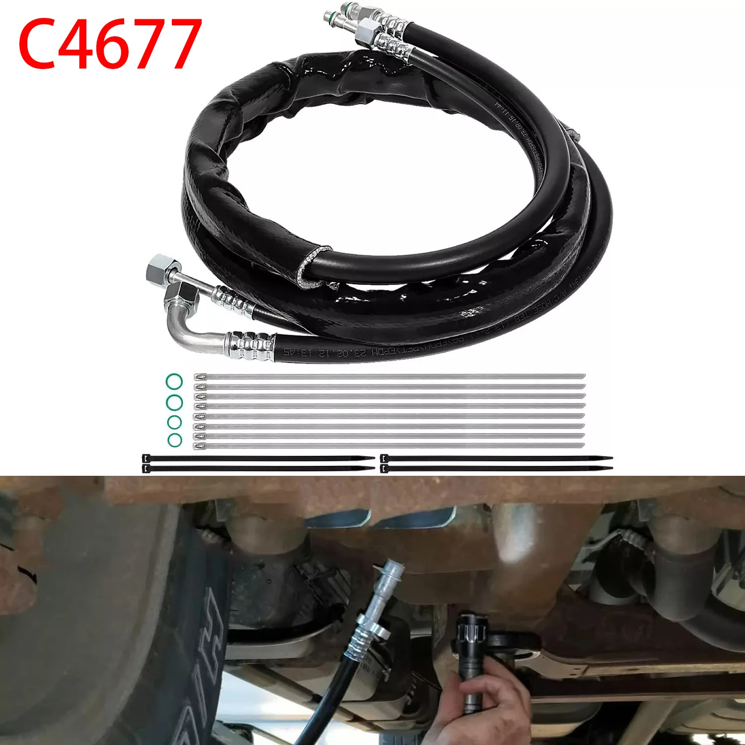 

C4677 Rear Aux AC Line Set Air Conditioning Hoses for 2008-2011 Dodge Grand Caravan/Caravan, Chrysler Town & Country Minivans