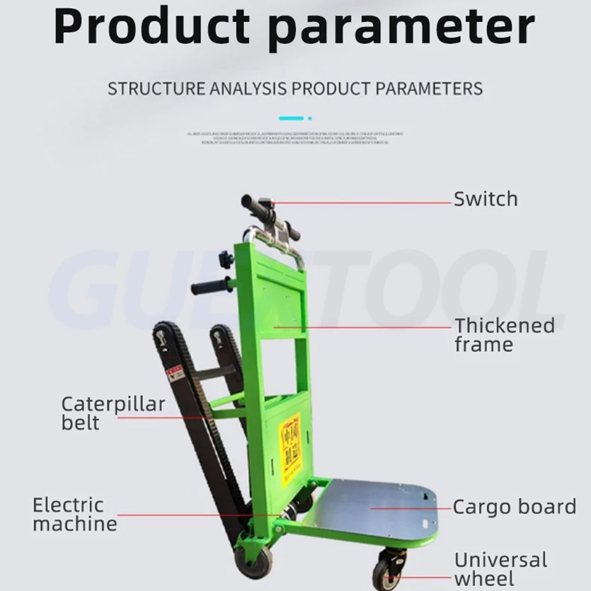 120kg Electric Stair Climbing Car Hand Trolley Climbing Ladder Cart Crawler-type Up And Down Stair Climber Folding Hand Trolley