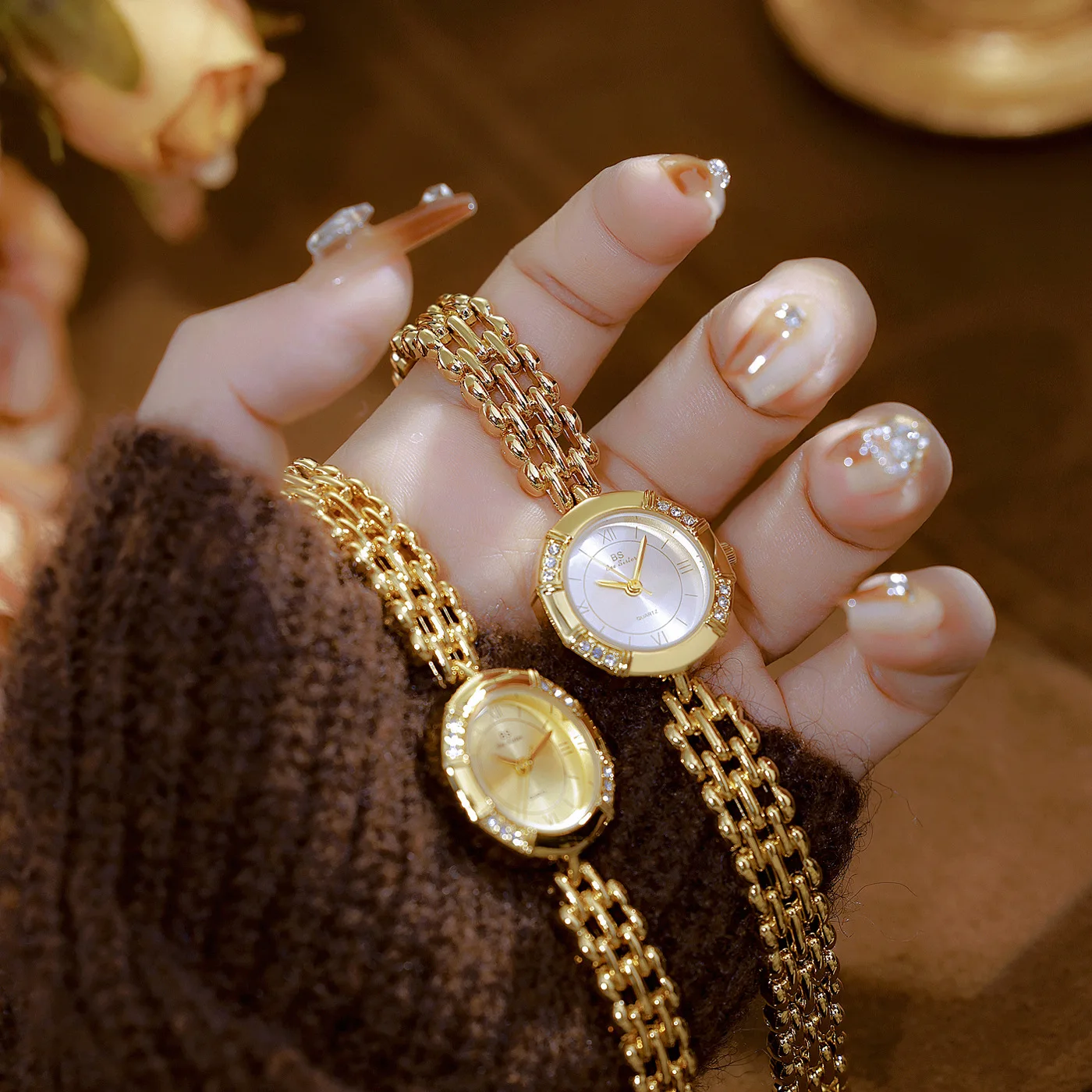 Vintage Women's Watch Octagonal Unique French Clock Elegant And Luxurious Diamond Dial Fashionable Waterproof Quartz Watch